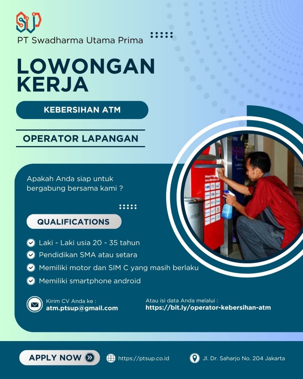 Lowongan Kerja Kebersihan ATM